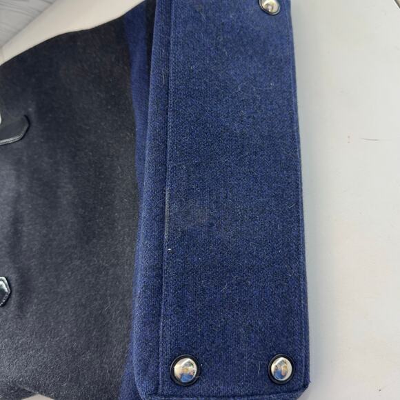 Vintage Y2K Coach 24665 Stripe North South Tote Bag Navy Blue & Black Preppy - Picture 10 of 10